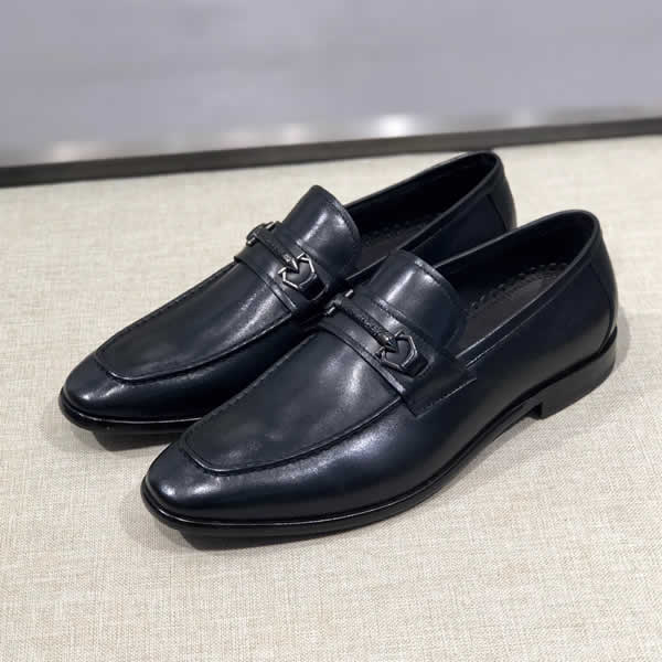 Ferragamo Black New Oxfords Leather Men Shoes Fashion Casual  Business Wedding Dress Shoes